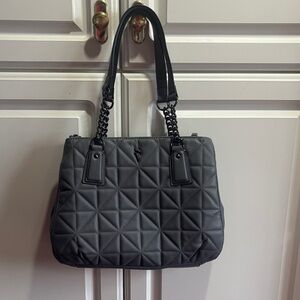 Simply Vera Vera Wang Dark Gray Quilted Shoulder Bag